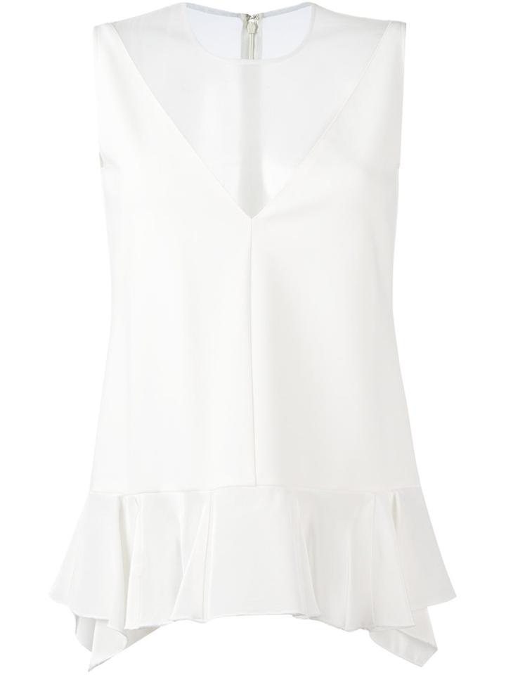 Stella Mccartney Tuxedo Peplum Tank Top - White