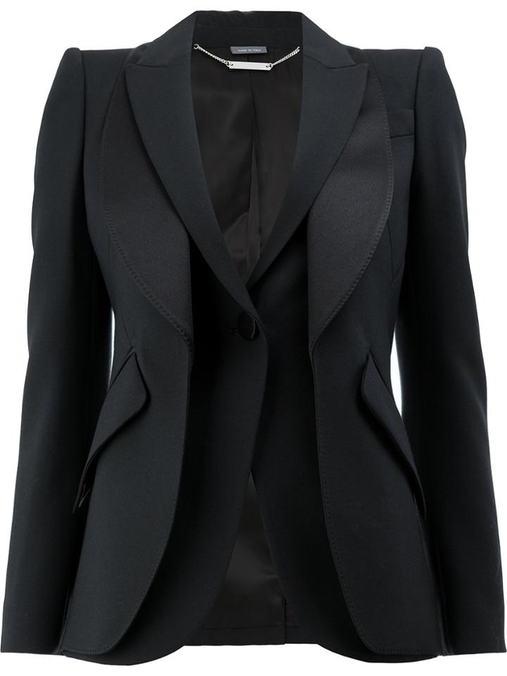Alexander Mcqueen Double Layered Blazer - Black