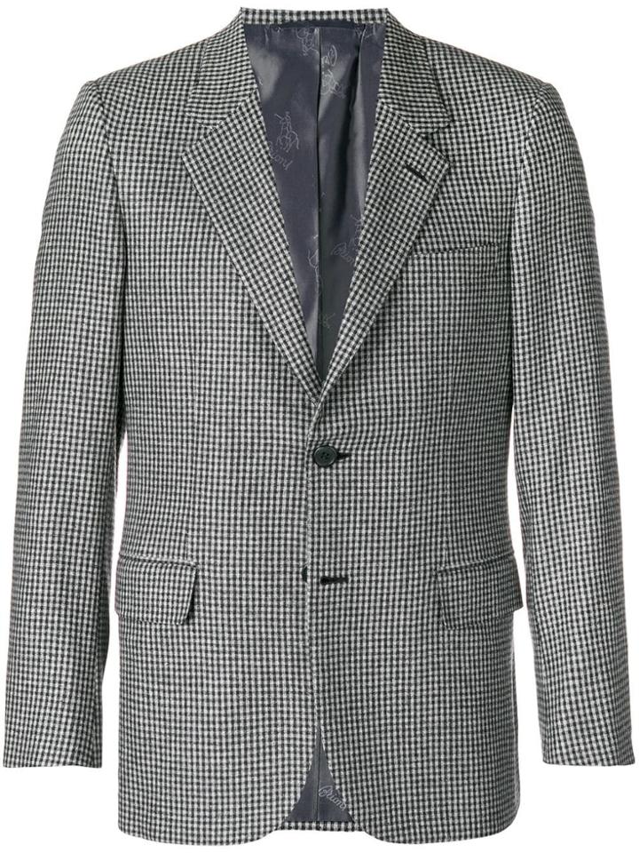 Brioni Gingham Print Blazer - Black