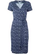 Diane Von Furstenberg Printed Wrap Dress, Women's, Size: 4, Blue, Silk