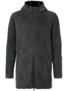 Giorgio Brato - Panelled Hooded Coat - Men - Sheep Skin/shearling - 52, Grey, Sheep Skin/shearling