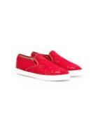 Dolce & Gabbana Kids Lace Slip-on Sneakers, Girl's, Size: 34, Red