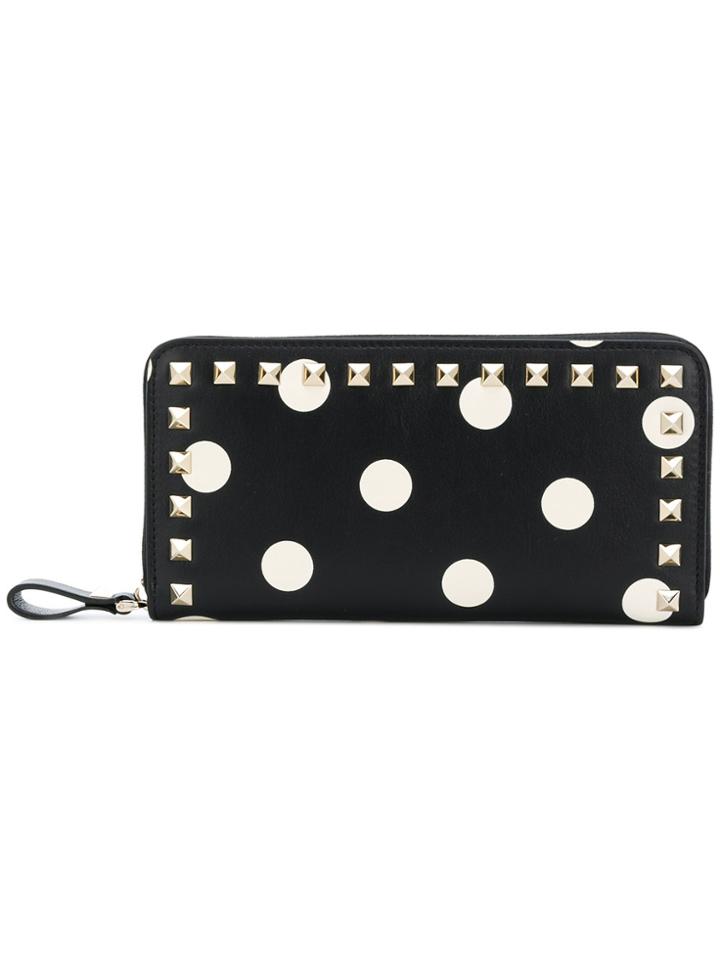 Valentino Zip Around Continental Wallet - Black