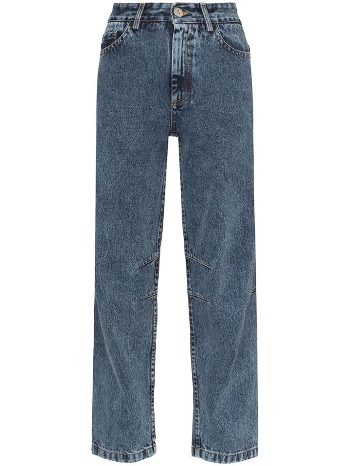 Matthew Adams Dolan Faded-effect High-rise Jeans - Blue