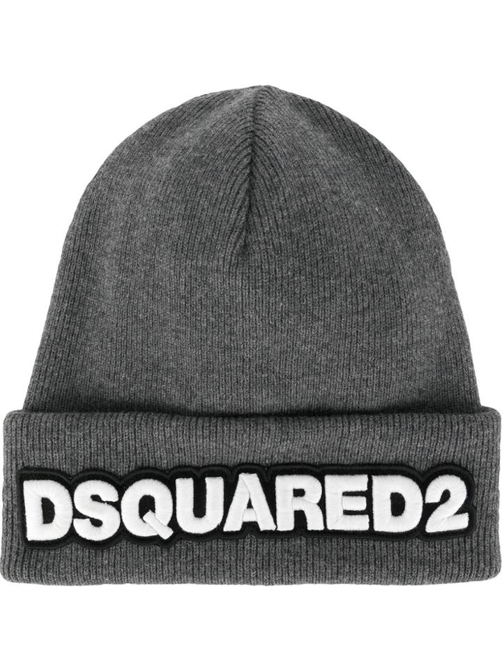 Dsquared2 Branded Beanie Hat - Grey