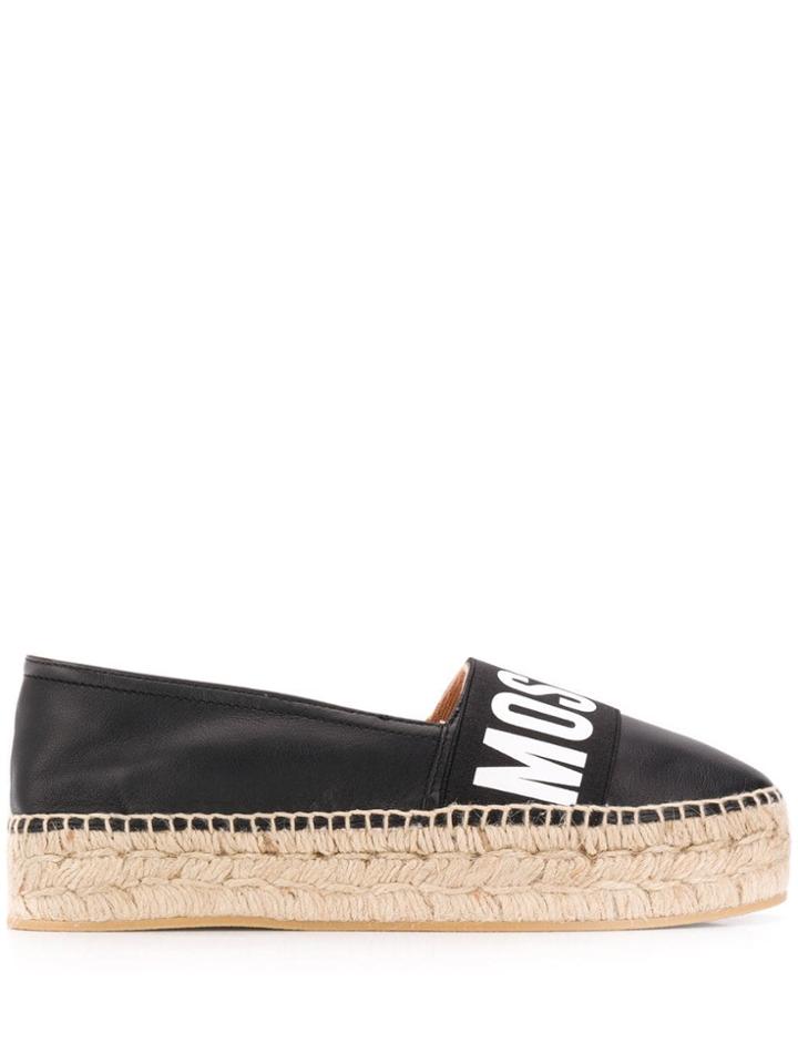 Moschino Logo Panelled Espadrilles - Black