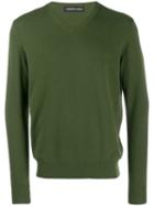 Lamberto Losani Knit V-neck Sweater - Green