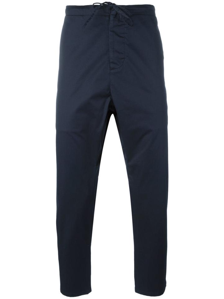 Vince Cropped Trousers, Men's, Size: Medium, Blue, Cotton/spandex/elastane