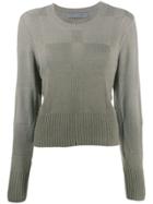 Raquel Allegra Cropped Geometric-patterned Jumper - Green