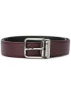 Dolce & Gabbana Classic Belt, Men's, Size: 100, Red, Calf Leather