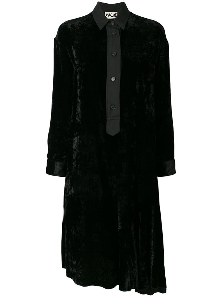 Hache Flared Shirt Dress - Black