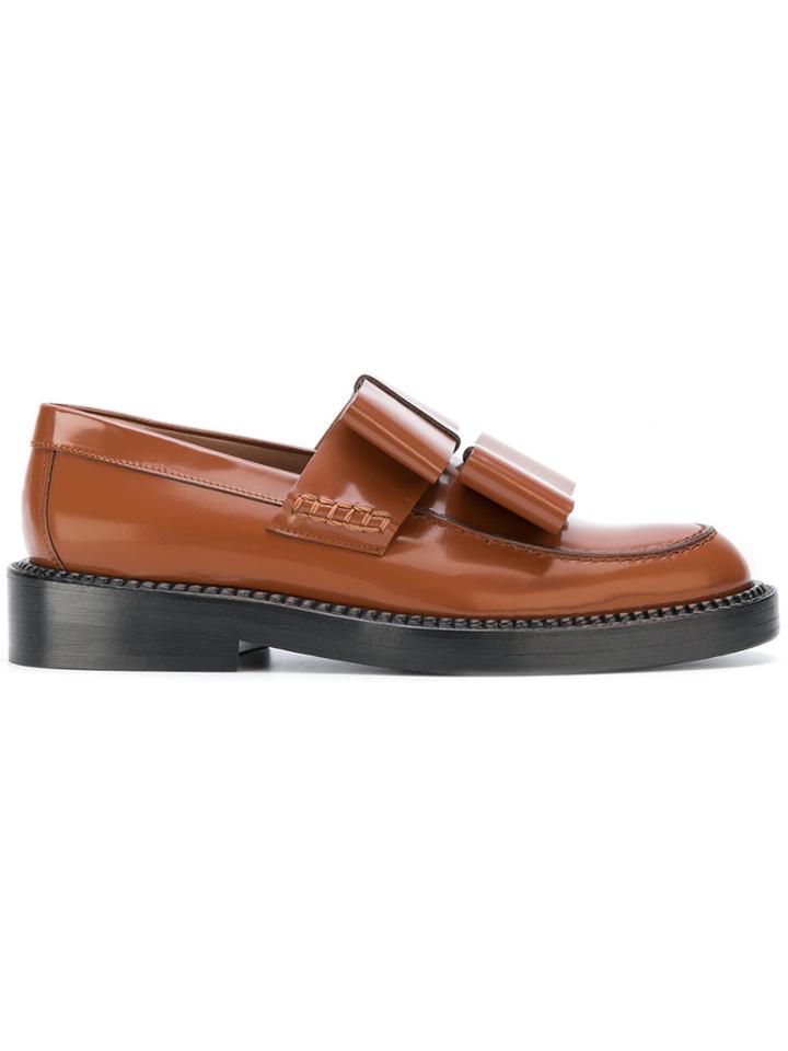 Marni Bow Detail Loafers - Nude & Neutrals
