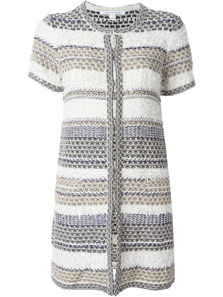 Diane Von Furstenberg Shortsleeved Tweed Long Jacket