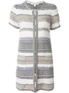 Diane Von Furstenberg Shortsleeved Tweed Long Jacket