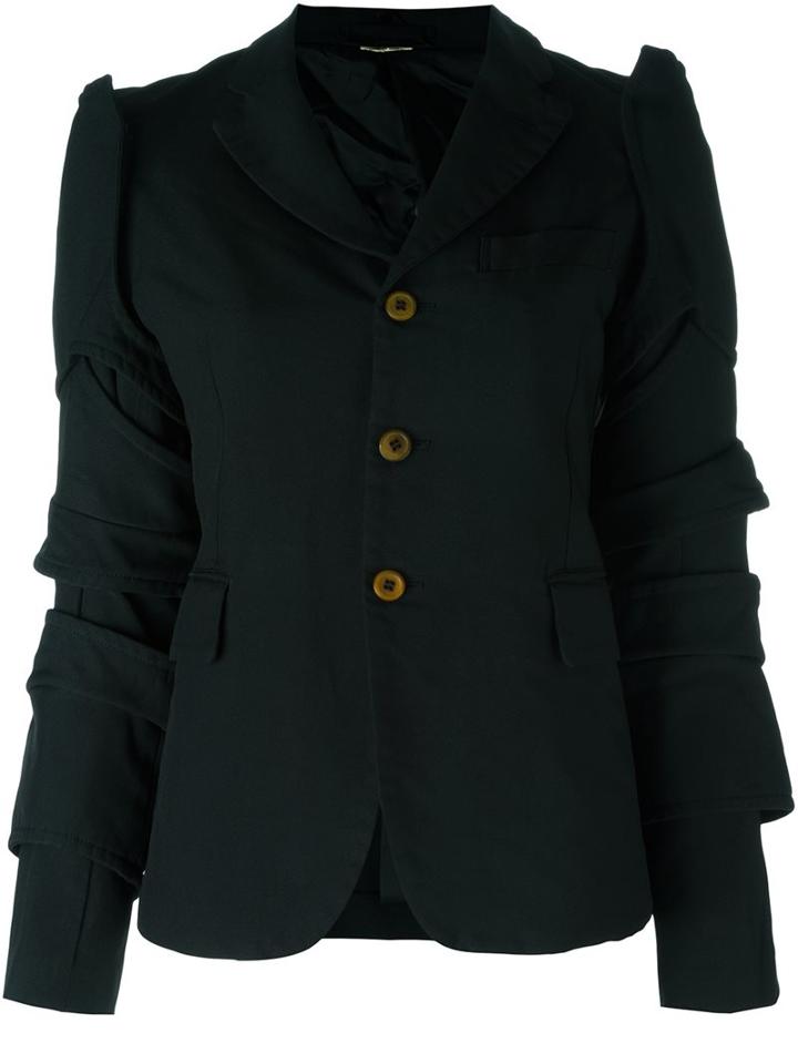 Comme Des Garçons Three Button Blazer, Women's, Size: Small, Black, Polyester