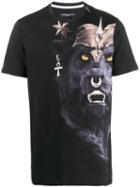 Frankie Morello Lion Print T-shirt - Black