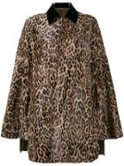 Skiim Bodil Goatskin Leopard Print Cape - Brown
