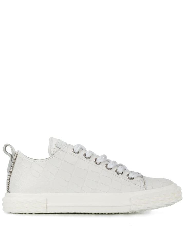 Giuseppe Zanotti Croc Embossed Sneakers - White