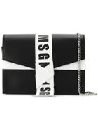 Msgm Logo Strap Crossbody Bag - Black