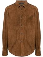 Ajmone Suede Classic Shirt - Brown