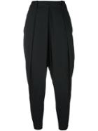 Masnada Pleat Detail Harem Trousers, Women's, Size: 42, Black, Polyester/spandex/elastane/viscose/wool