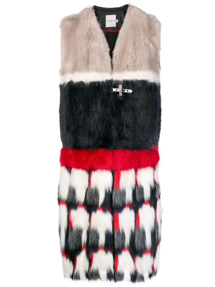 Urbancode Faux Fur Sleeveless Coat - Blue
