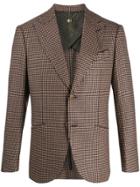 Maurizio Miri Houndstooth Single-breasted Blazer - Brown