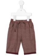 Gold - Prince Of Wales Check Trousers - Kids - Cotton - 12 Mth, Brown