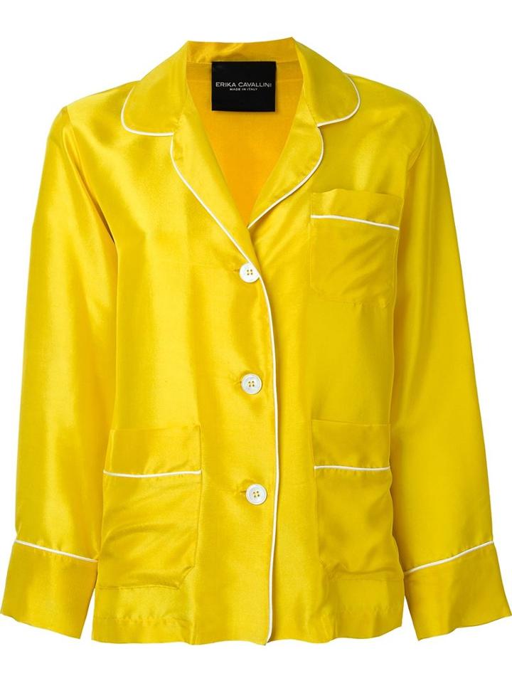 Erika Cavallini 'hariti' Trim Detail Loose Fit Button Down Shirt