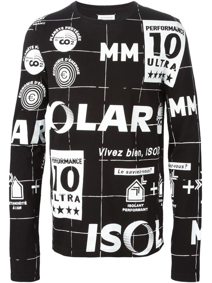 Maison Margiela Motif Print Sweatshirt, Men's, Size: 48, Black, Cotton