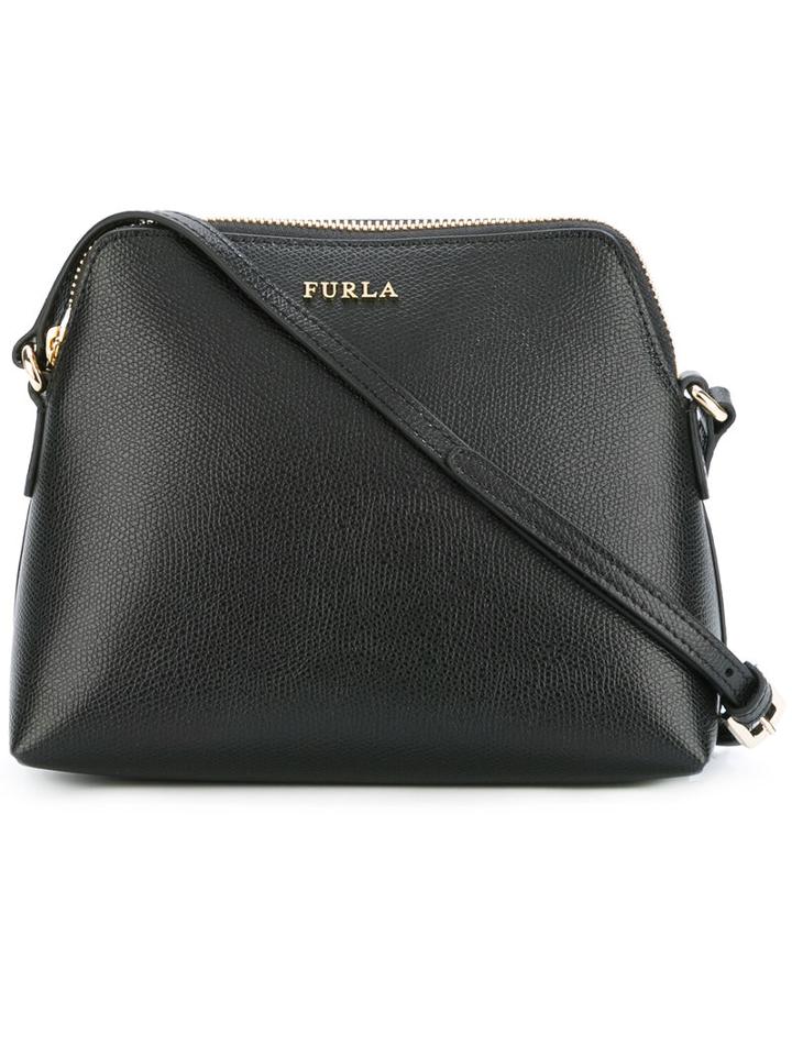 Furla Inside Pouch Crossbody Bag, Women's, Black, Calf Leather/cotton