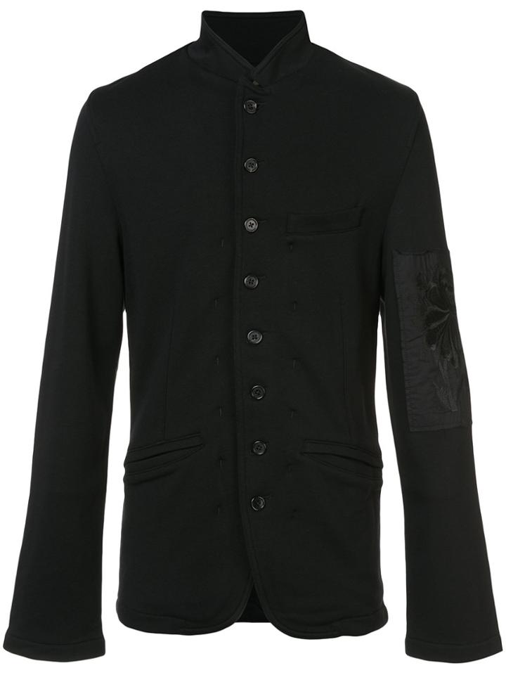 Ann Demeulemeester Embroidered Patch Button-down Jacket - Black