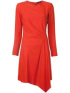 Josie Natori Asymmetric Draped Dress, Women's, Size: 8, Yellow/orange, Acetate/viscose