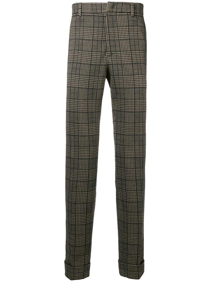 Paolo Pecora Checked Slim-fit Trousers - Nude & Neutrals