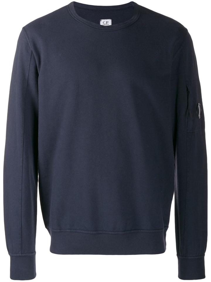 Cp Company Lens Crew Neck Sweatshirt - Blue