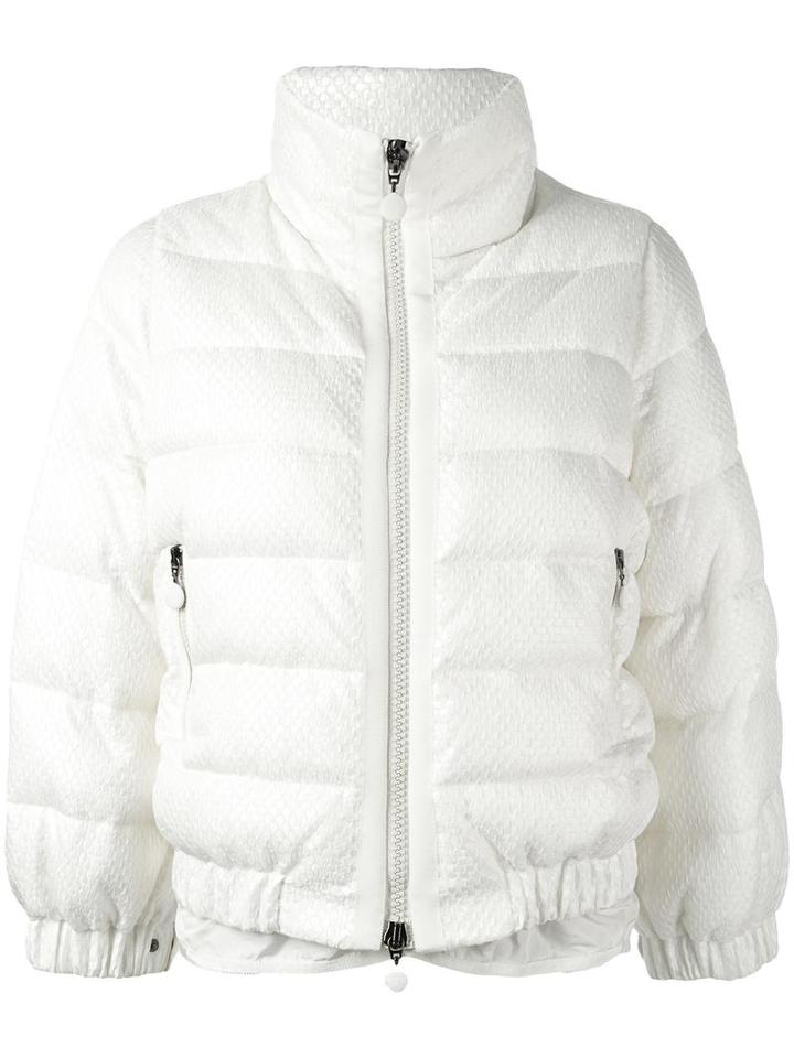 Moncler Cropped Padded Jacket, Women's, Size: 1, White, Feather Down/polyamide/polyester