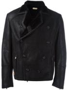 Al Duca D'aosta 1902 Double Breasted Jacket, Men's, Size: Medium, Black, Leather