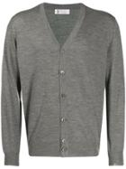 Brunello Cucinelli Slim-fit Knitted Cardigan - Grey