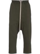 Rick Owens Drkshdw Cropped Track Pants With Drop Crotch - Black