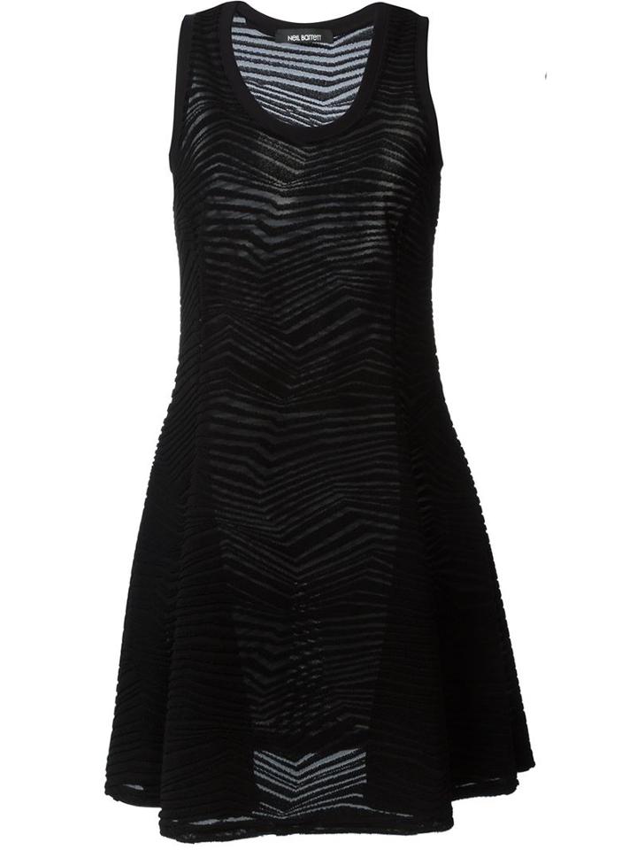 Neil Barrett Zig-zag Knit Dress, Women's, Size: S, Black, Polyester