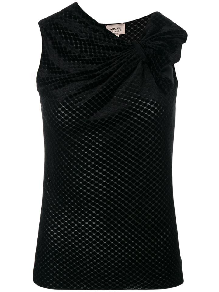 Armani Collezioni Sleeveless Bow Top - Black