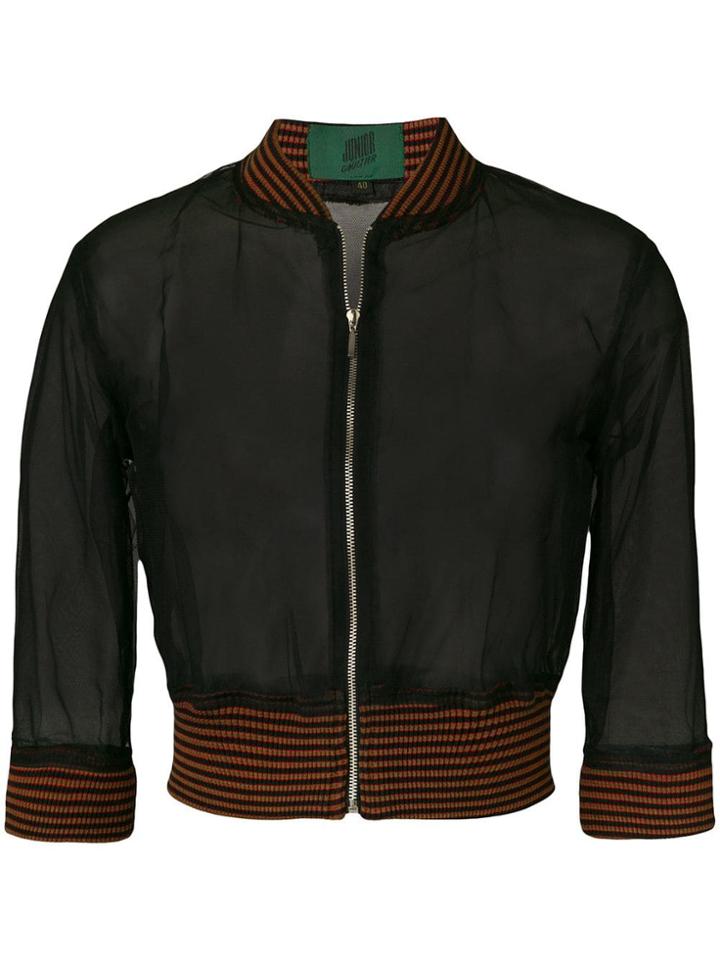 Jean Paul Gaultier Vintage Sheer Bomber Jacket - Black