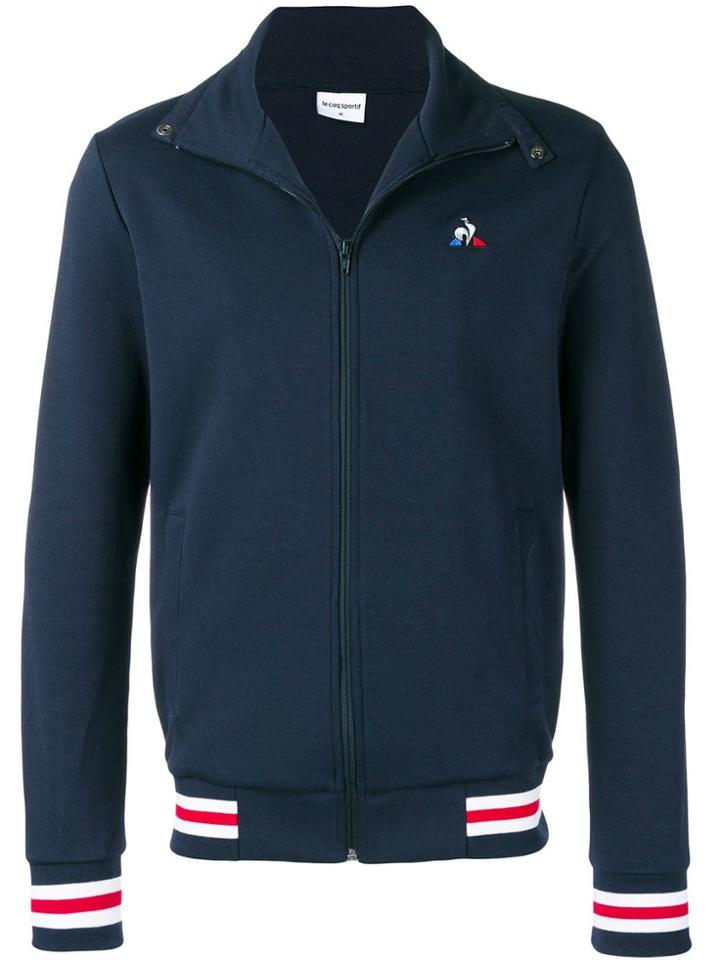 Le Coq Sportif Stripe Trim Jersey Jacket - Blue