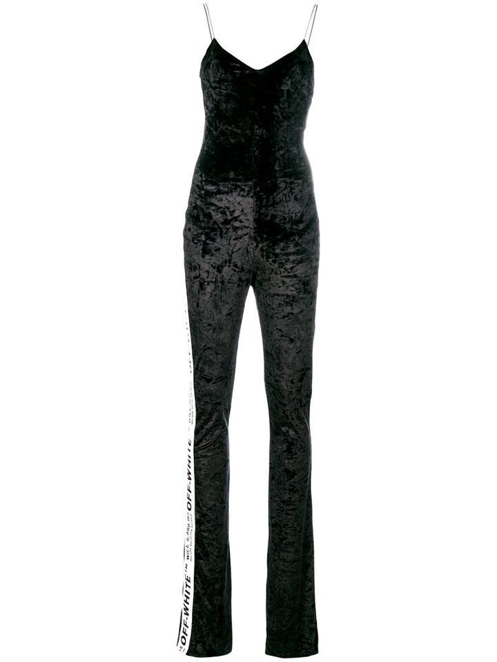 Off-white - Side Stripe Jumpsuit - Women - Polyester/spandex/elastane - 38, Black, Polyester/spandex/elastane