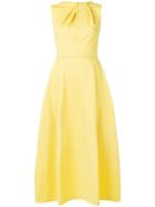 Talbot Runhof Textured Flared Midi Dress - Yellow
