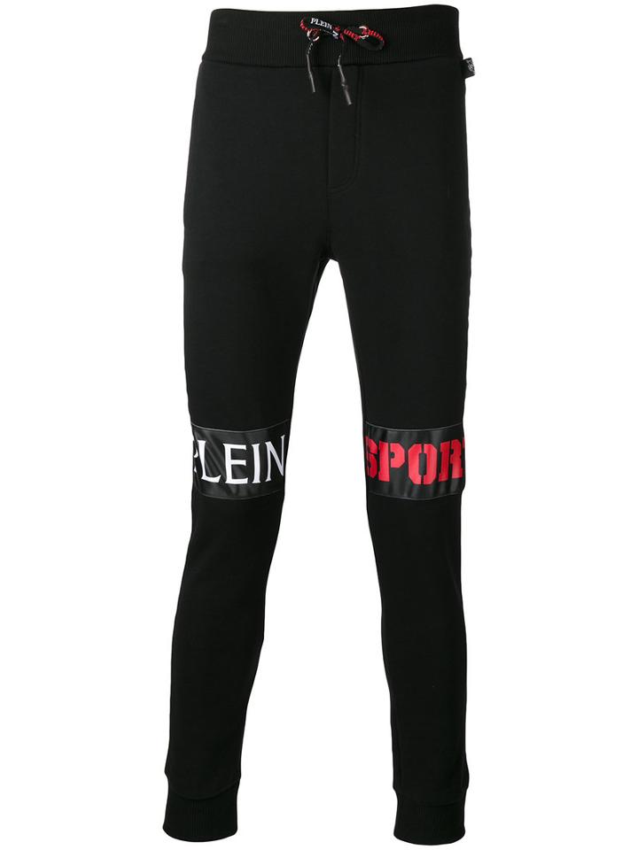 Plein Sport Legs Logo Sweatpants, Men's, Size: Small, Black, Cotton/polyester