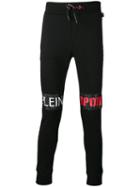 Plein Sport Legs Logo Sweatpants, Men's, Size: Small, Black, Cotton/polyester