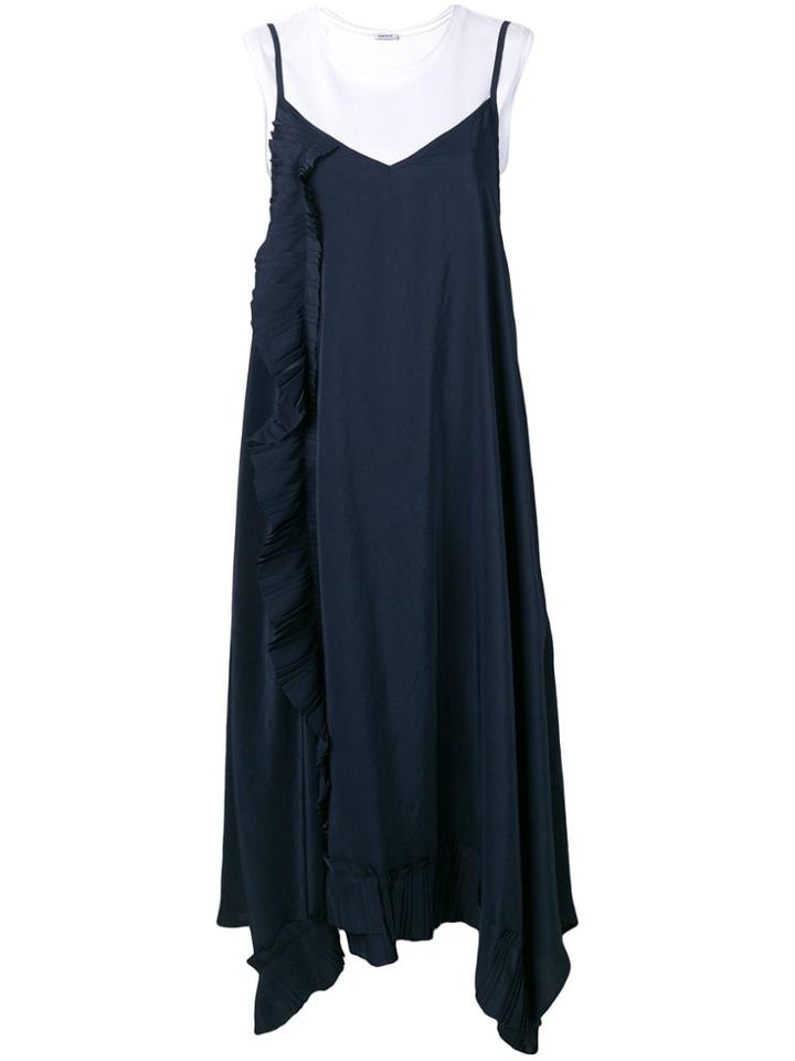 P.a.r.o.s.h. Pleated Trim Slip Dress - Black