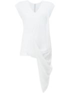 Ilaria Nistri Draped Hem Top, Women's, Size: Small, White, Silk/cotton