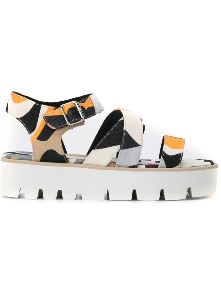 Msgm Criss-cross Flatform Sandals